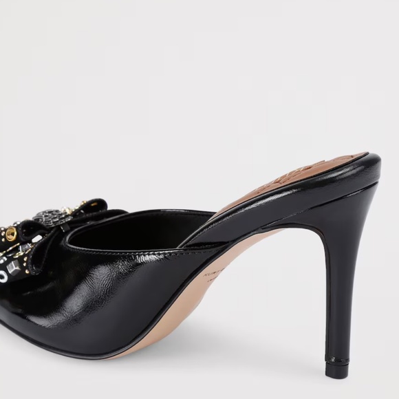 NWOT - Kurt Geiger London Leather Belgravia Stud Bow Helled Mules - Size 8.5 - Picture 3 of 3